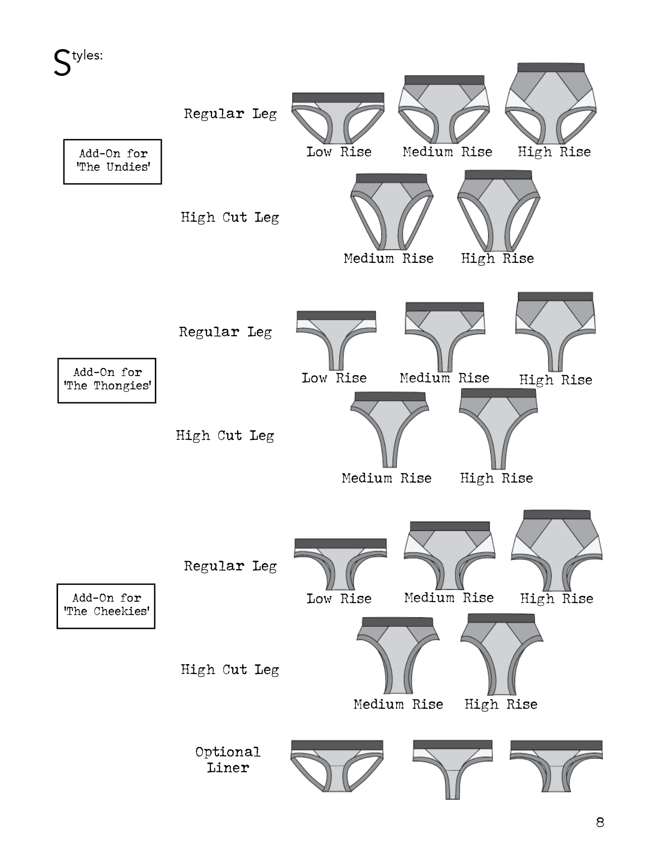 The Colorblocked ADD ON - Mentionables {Underwear} - PDF Sewing Pattern